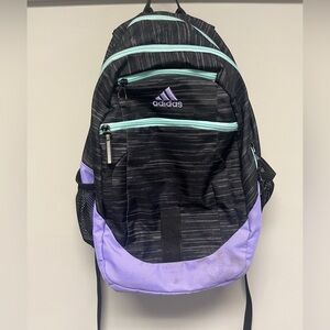 adidas Black Backpack with Lavender Base and Mint Trim